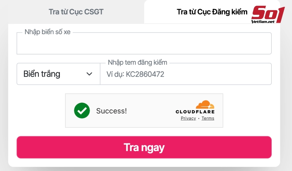 Tra cứu phạt nguội trên website Cục đăng kiểm