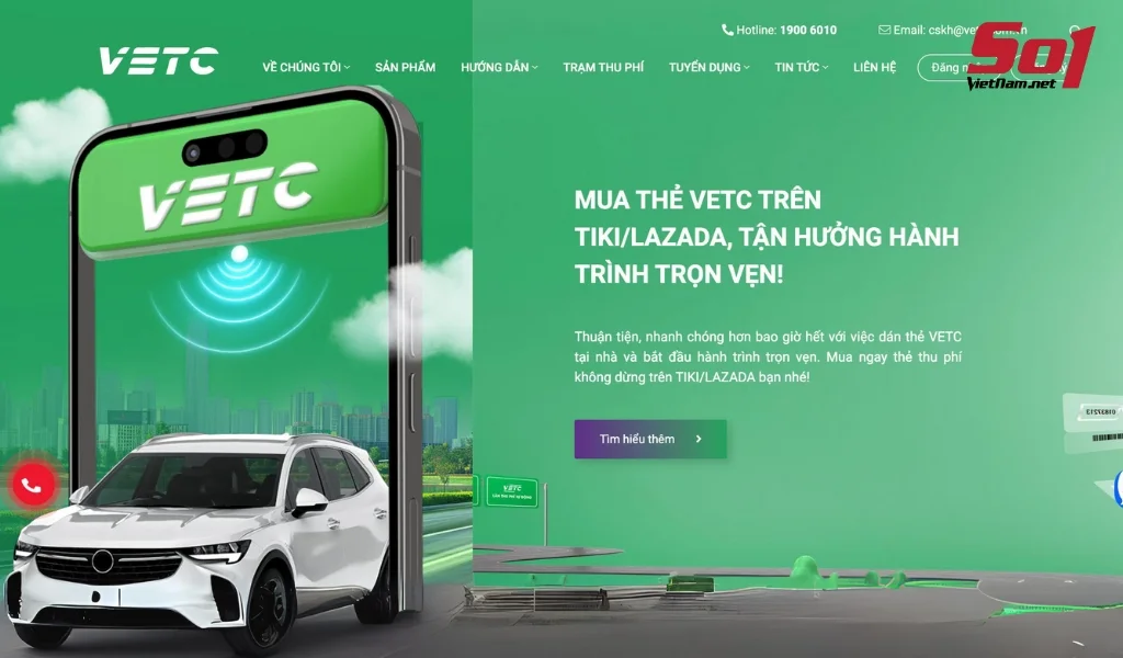 Tra cứu tài khoản VETC qua biển số xe trên website