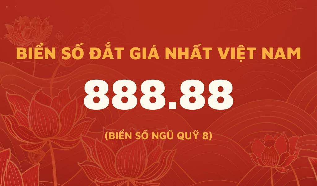 Hiện nay, biển Ngũ quý 8 là biển số đắt giá bậc nhất Việt Nam